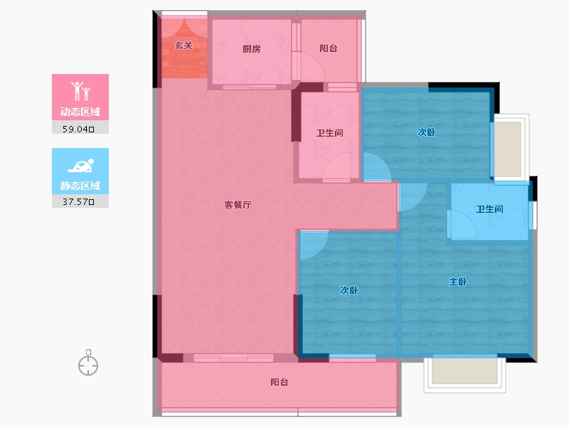 广东省-阳江市-中浠・富地泷湾-87.06-户型库-动静分区