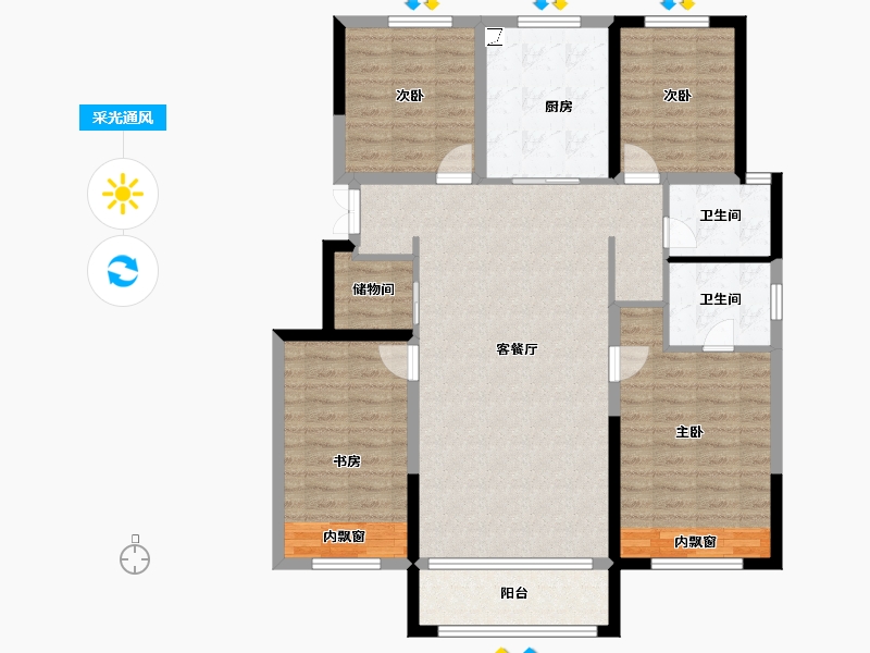 内蒙古自治区-呼和浩特市-金地名京-116.05-户型库-采光通风