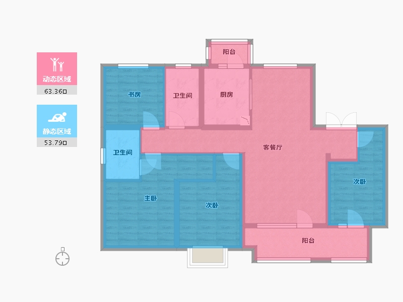 山东省-青岛市-昆仑首府-103.59-户型库-动静分区