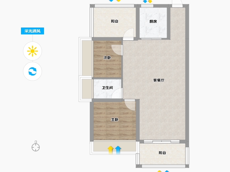 广东省-惠州市-香树御园-68.82-户型库-采光通风