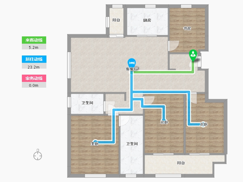 浙江省-杭州市-万科杭宸-115.92-户型库-动静线