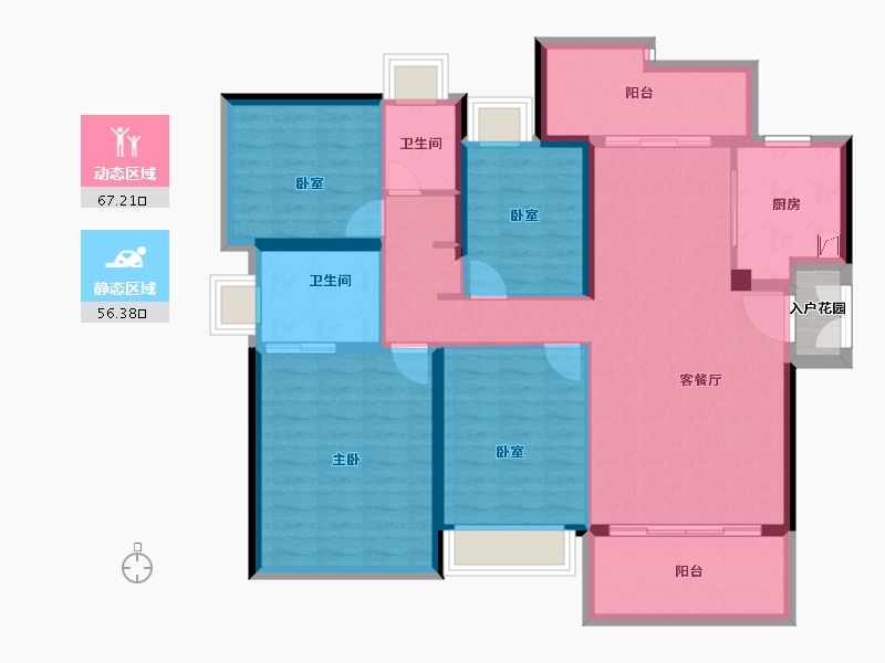 广东省-珠海市-华发城建四季半岛-113.12-户型库-动静分区