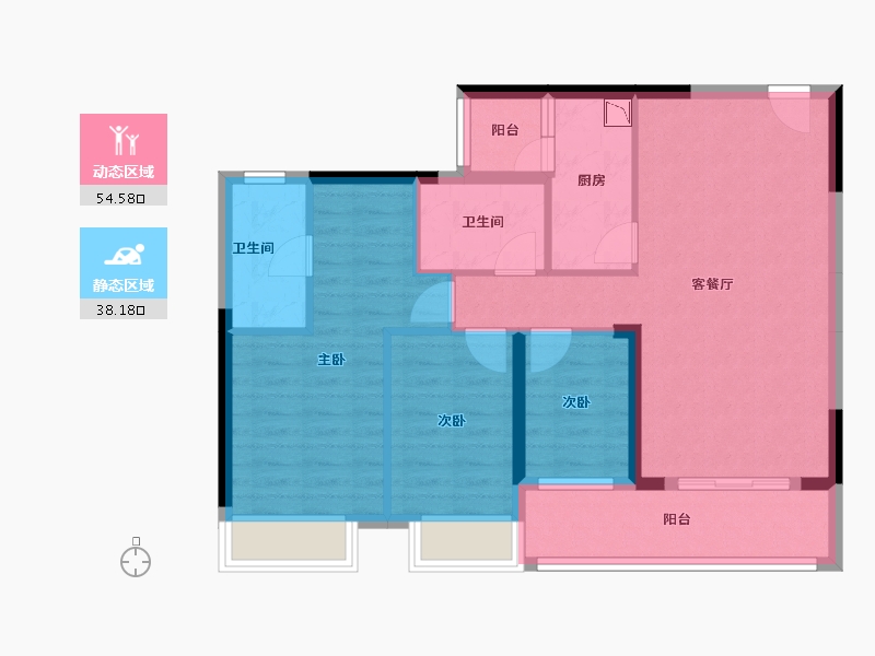 广东省-深圳市-深业东岭-82.45-户型库-动静分区