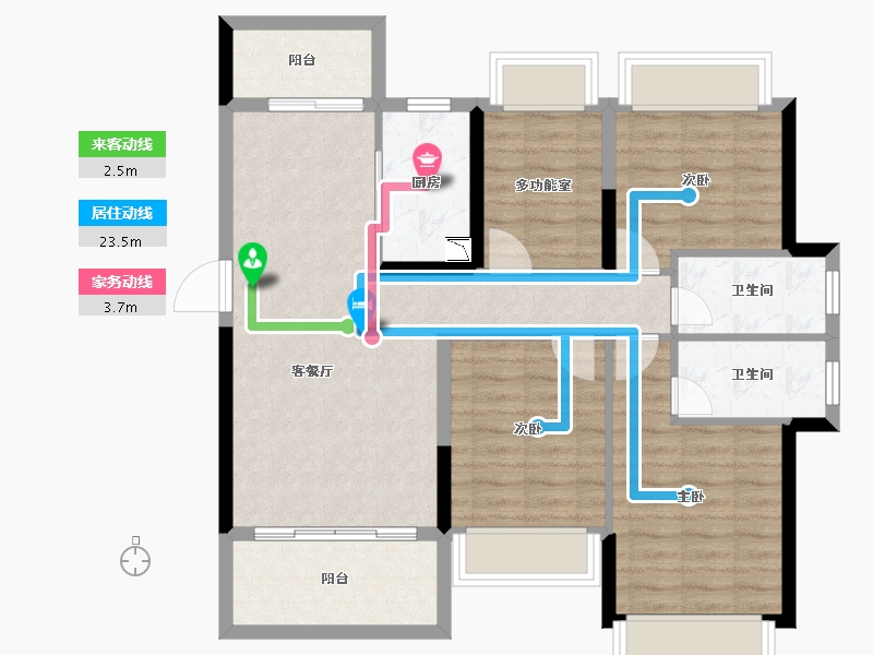 广东省-珠海市-碧桂园保利海悦天境花园-89.35-户型库-动静线