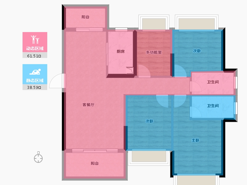 广东省-珠海市-碧桂园保利海悦天境花园-89.35-户型库-动静分区