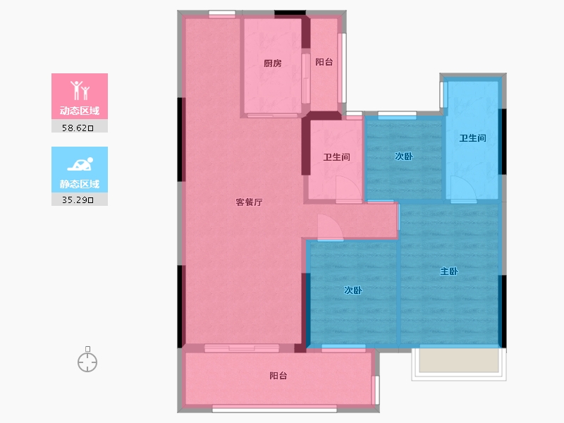 广东省-湛江市-龙湖山庄-84.16-户型库-动静分区