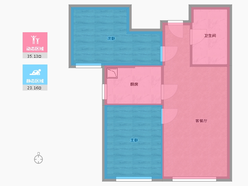 黑龙江省-哈尔滨市-顺迈欣郡-52.00-户型库-动静分区