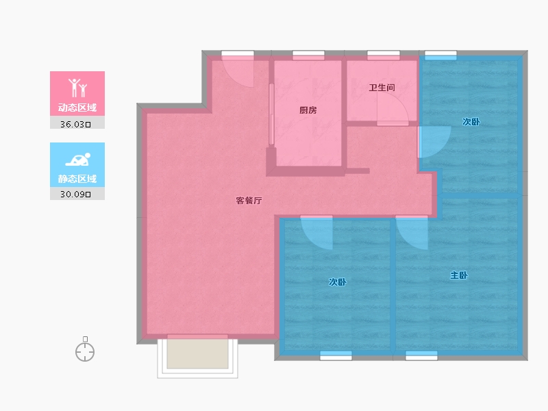 天津-天津市-绿城诚园-59.06-户型库-动静分区