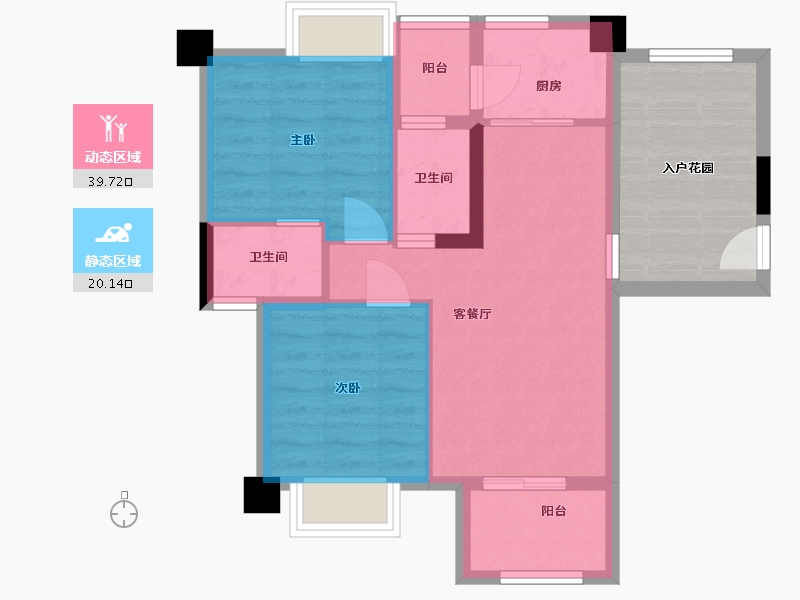 广东省-江门市-宏都新城-62.69-户型库-动静分区