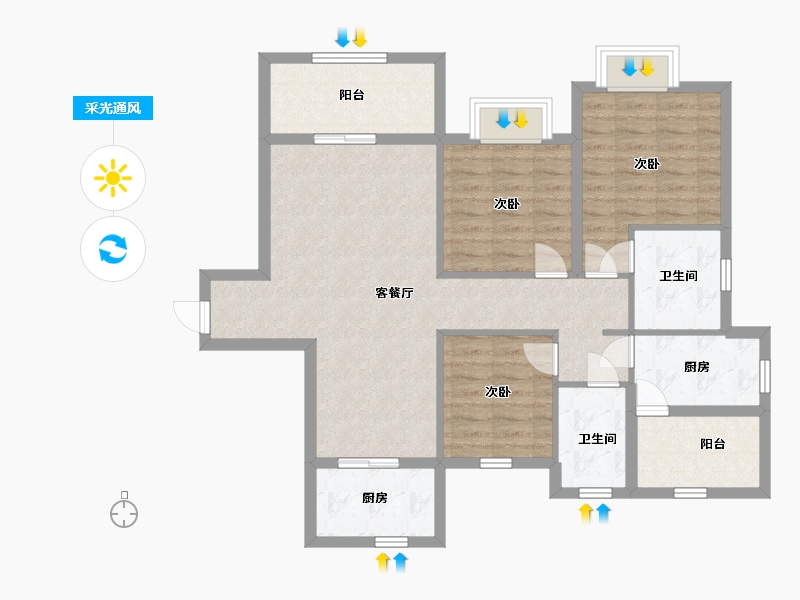 四川省-巴中市-置信府-93.00-户型库-采光通风