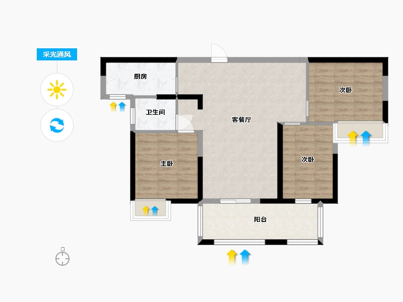 湖北省-孝感市-壹品首府-80.71-户型库-采光通风