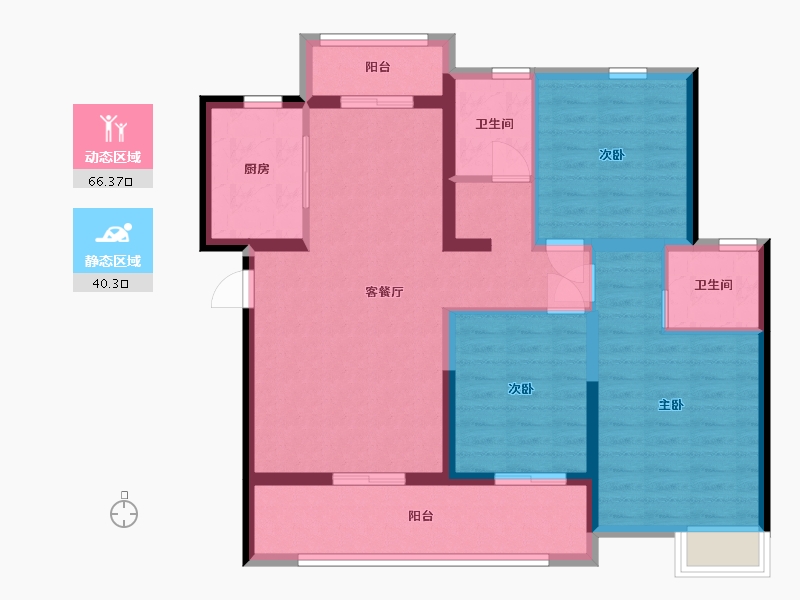 湖北省-孝感市-金港尚城-95.15-户型库-动静分区