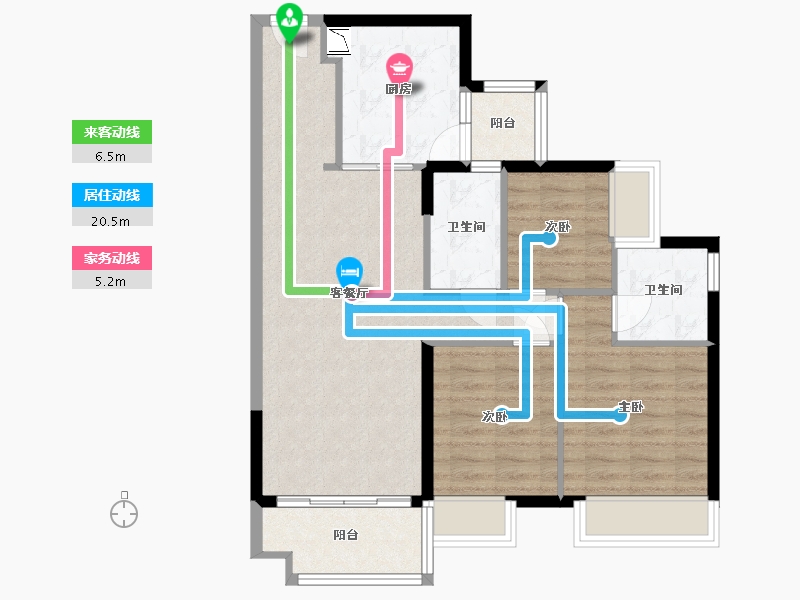 广东省-惠州市-惠州市惠阳区时代英之皇廊桥-78.36-户型库-动静线