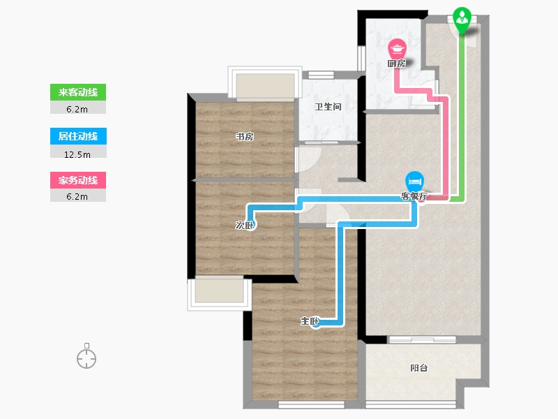 福建省-泉州市-中南漫悦湾-78.35-户型库-动静线