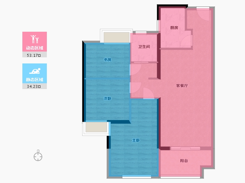 福建省-泉州市-中南漫悦湾-78.35-户型库-动静分区