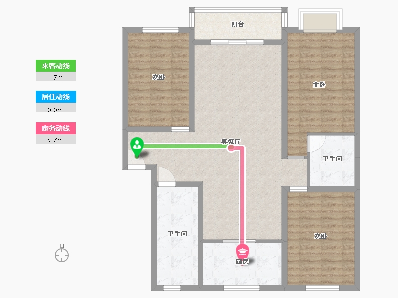 湖北省-孝感市-亿景佳苑-107.22-户型库-动静线