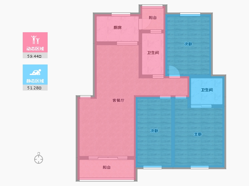 湖北省-孝感市-亿景佳苑-98.12-户型库-动静分区