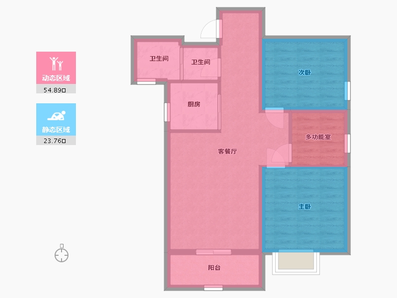 陕西省-咸阳市-宇都纳富特广场-70.05-户型库-动静分区