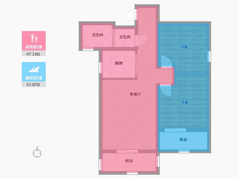 陕西省-咸阳市-宇都纳富特广场-68.91-户型库-动静分区