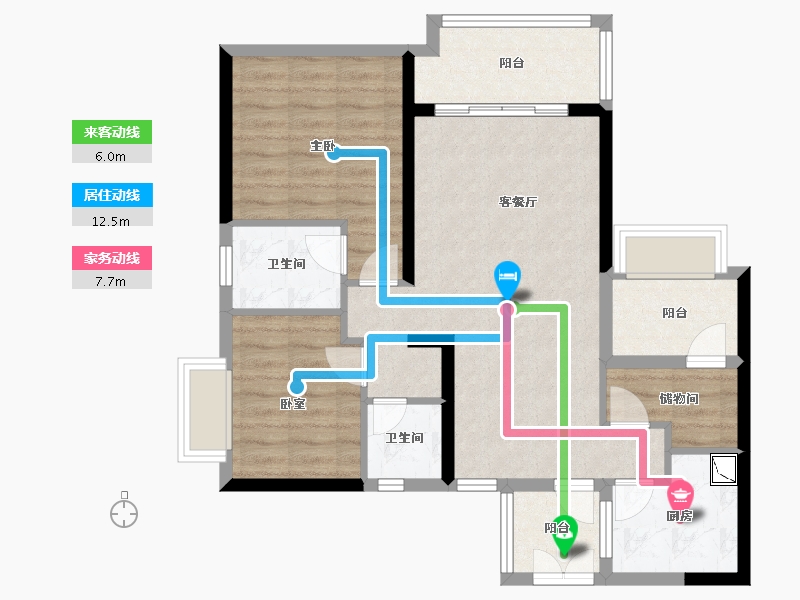 广东省-珠海市-横琴华发广场-80.30-户型库-动静线