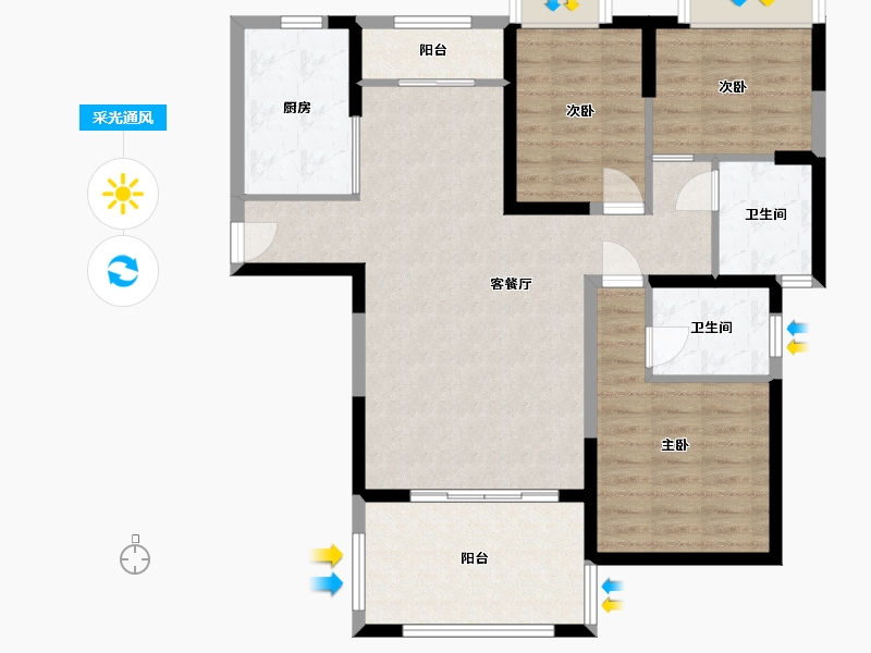 湖北省-孝感市-壹品首府-95.11-户型库-采光通风