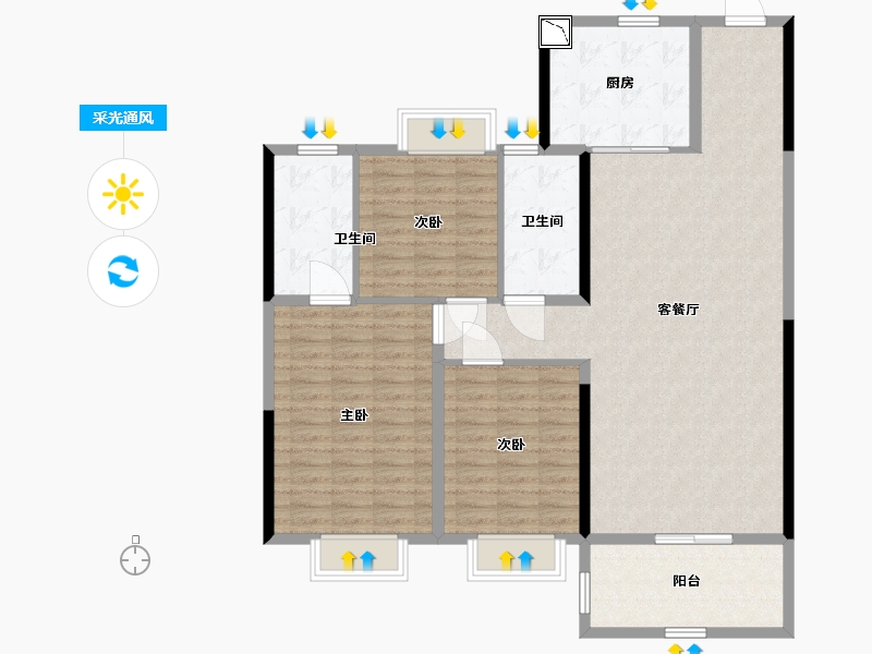 江西省-南昌市-华润万象城-124.01-户型库-采光通风