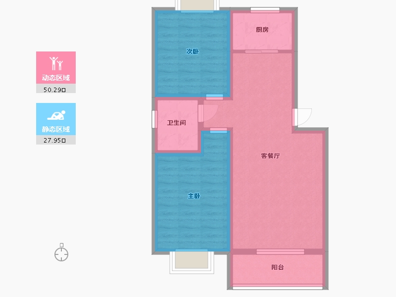 湖北省-孝感市-乐活小镇-69.60-户型库-动静分区