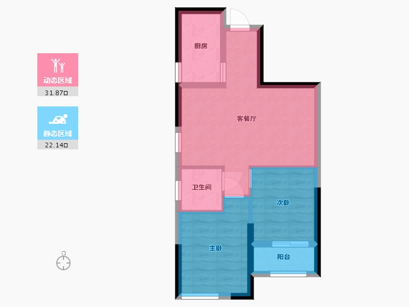 湖北省-孝感市-金港尚城-47.71-户型库-动静分区