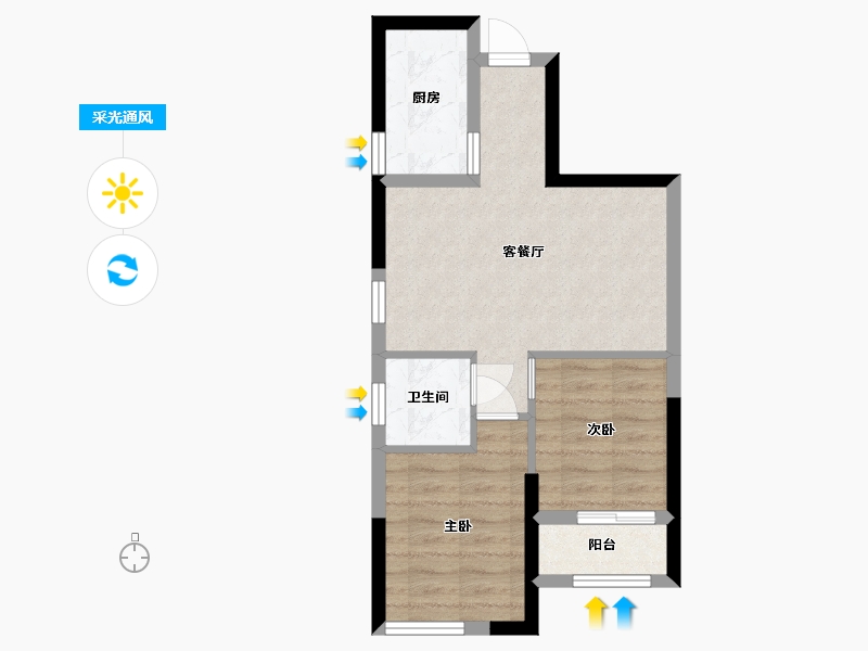 湖北省-孝感市-金港尚城-47.71-户型库-采光通风