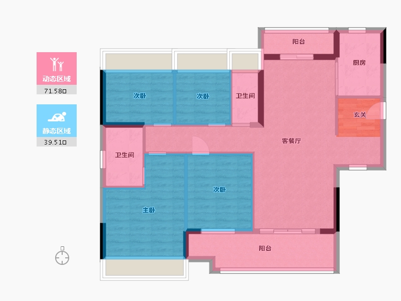 广东省-湛江市-龙湖山庄-100.15-户型库-动静分区