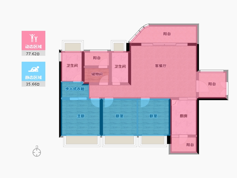 广东省-珠海市-横琴华发广场-99.71-户型库-动静分区