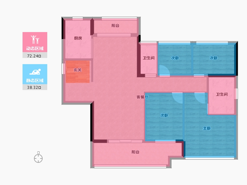 广东省-湛江市-龙湖山庄-99.65-户型库-动静分区