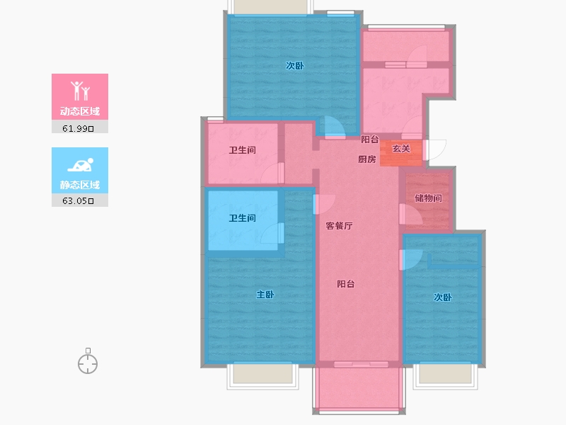 上海-上海市-中科金地华韵-109.61-户型库-动静分区