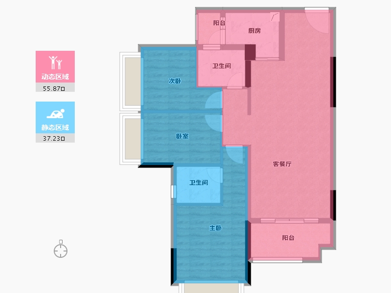 广东省-珠海市-钰海美筑-83.10-户型库-动静分区