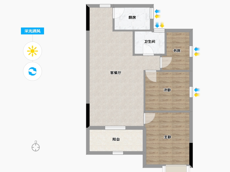 福建省-宁德市-弘祥天玺-71.20-户型库-采光通风