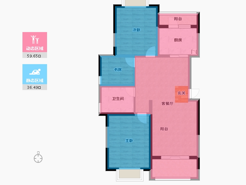 上海-上海市-中科金地华韵-85.41-户型库-动静分区