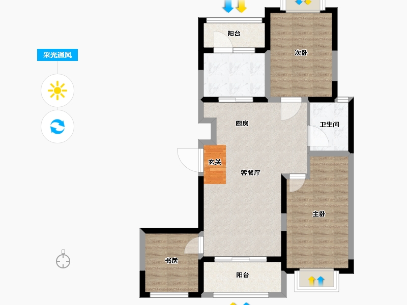 上海-上海市-中科金地华韵-82.40-户型库-采光通风