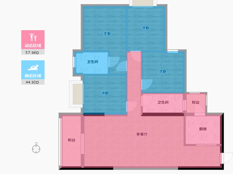 广东省-东莞市-碧桂园壹中心-92.36-户型库-动静分区