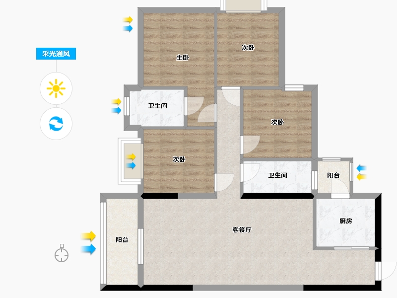 广东省-东莞市-碧桂园壹中心-92.36-户型库-采光通风