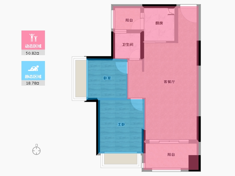 广东省-珠海市-钰海美筑-61.61-户型库-动静分区