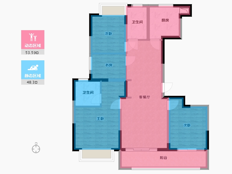 江苏省-无锡市-融创大塘御园-89.99-户型库-动静分区