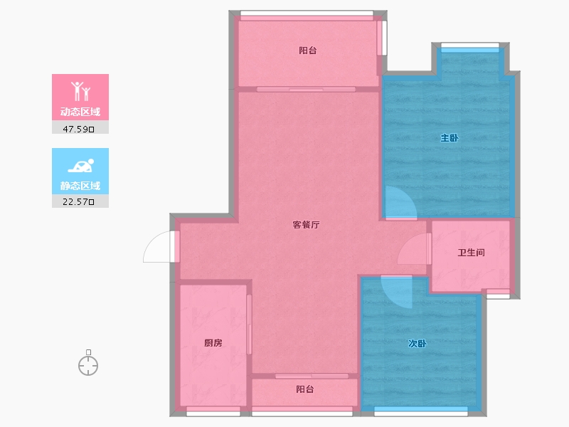 四川省-成都市-保利花园四期-63.77-户型库-动静分区