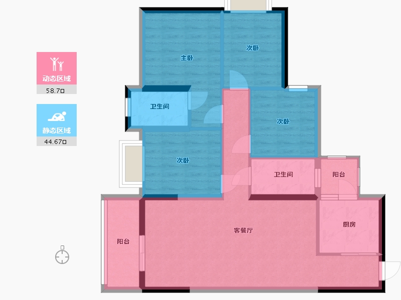 广东省-东莞市-碧桂园壹中心-92.34-户型库-动静分区