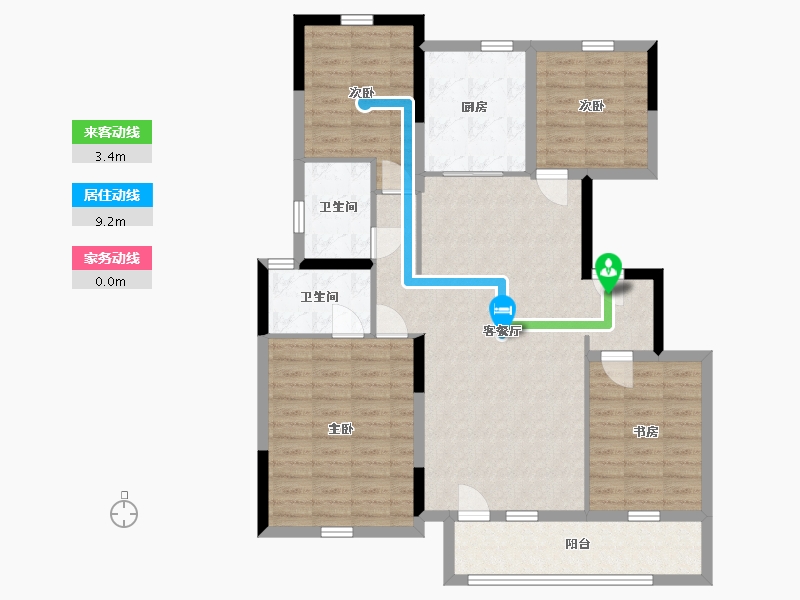 宁夏回族自治区-银川市-中海河山郡-112.28-户型库-动静线