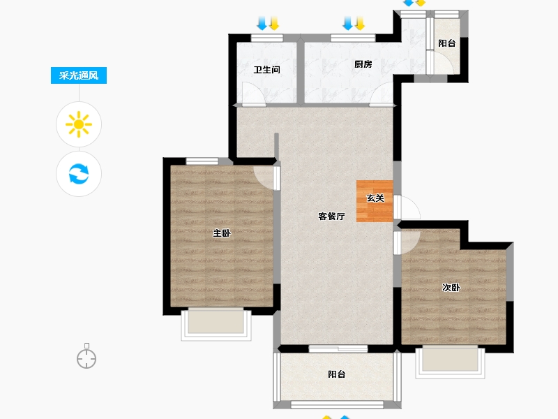 上海-上海市-中科金地华韵-79.40-户型库-采光通风