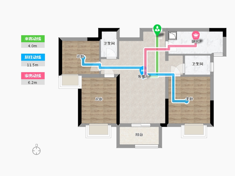 河南省-郑州市-绿地花语城-70.00-户型库-动静线