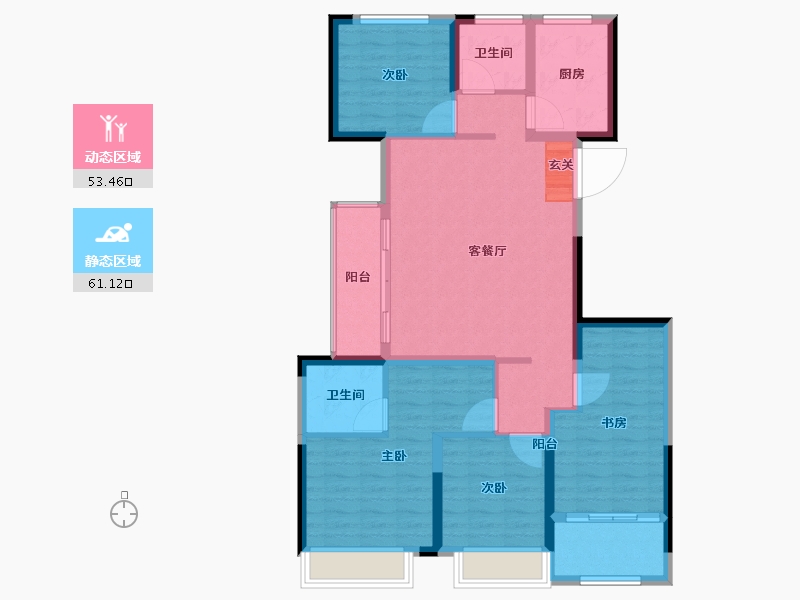 浙江省-绍兴市-佳源湖映江南-103.00-户型库-动静分区