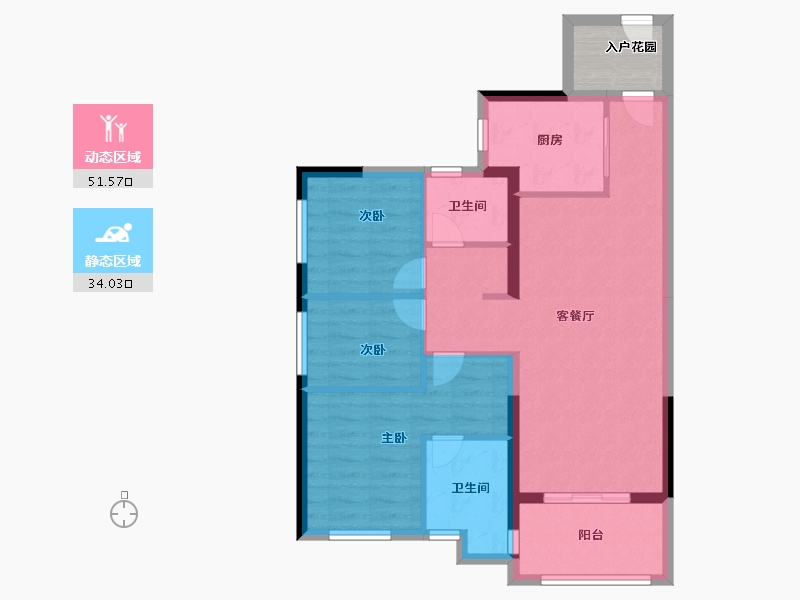 广东省-广州市-富力南驰・富颐华庭-80.00-户型库-动静分区