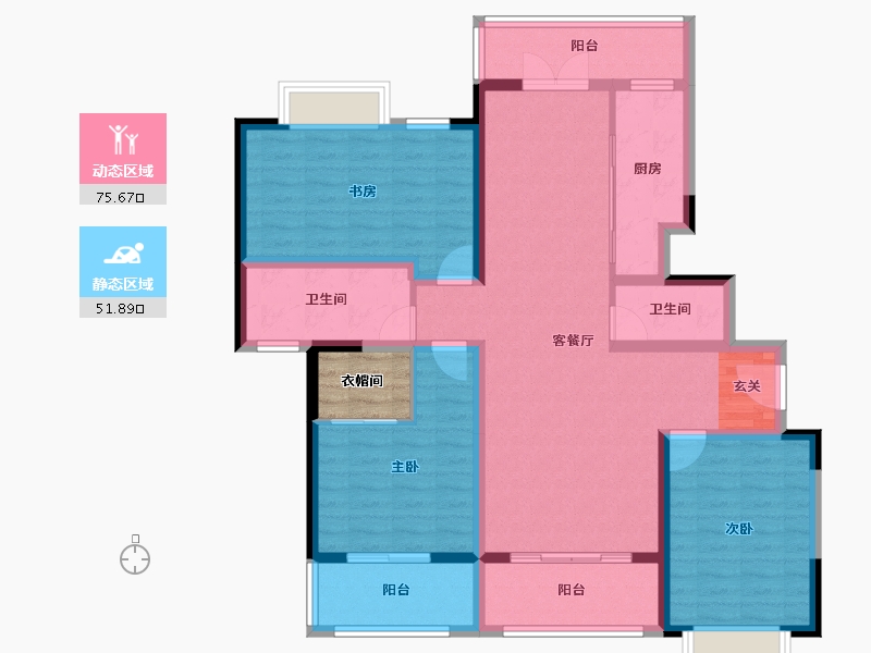 上海-上海市-中科金地华韵-116.81-户型库-动静分区