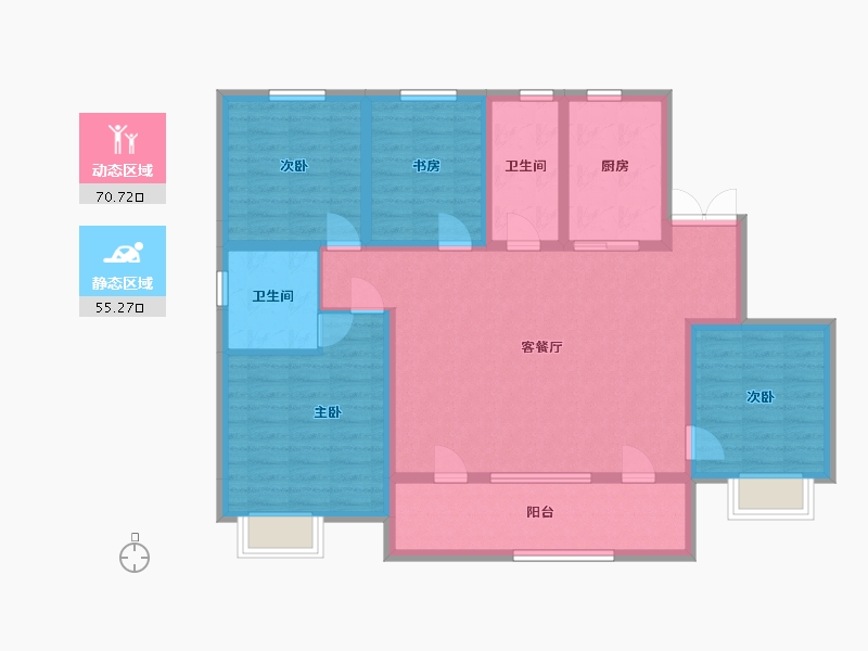 山东省-淄博市-黄金城-112.68-户型库-动静分区